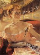 Mary Cassatt Woman with a Pearl Necklace in a Loge for an impressionist exhibition in 1879 oil on canvas